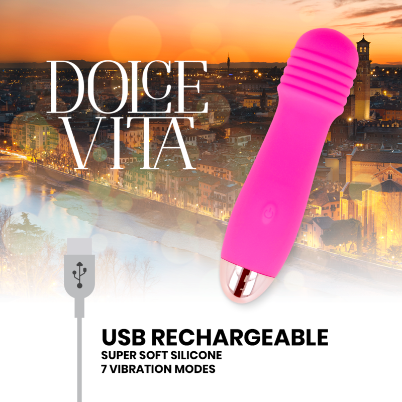 DOLCE VITA återladdningsbar vibrator tre pink