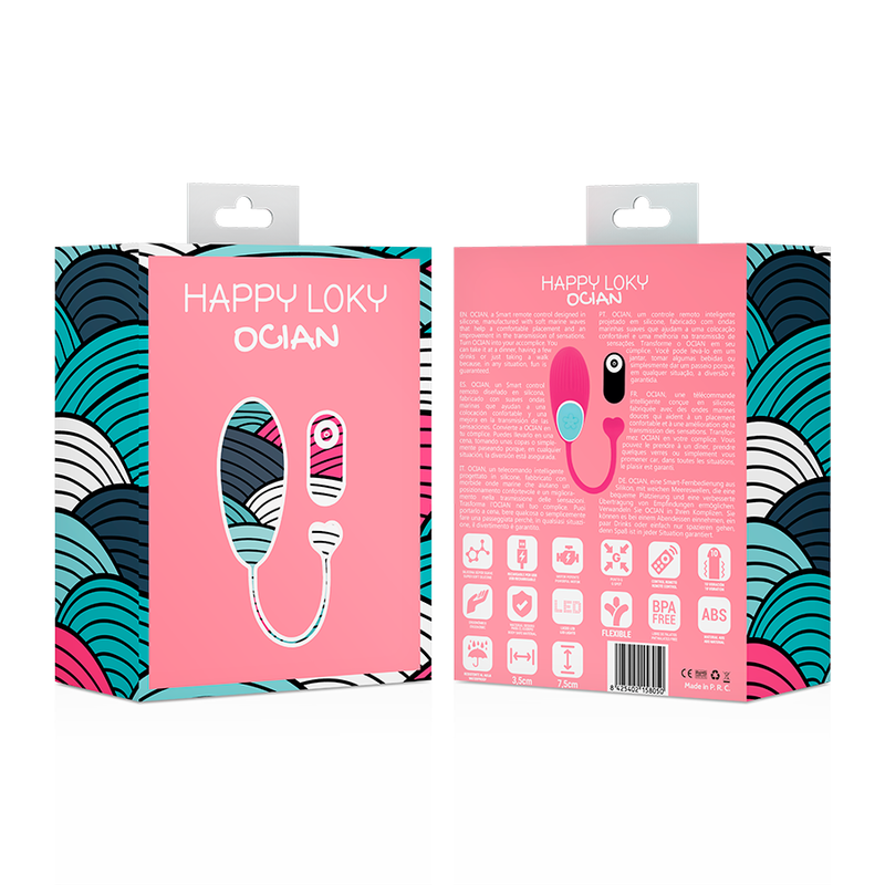 HAPPY LOKY OCIAN fjärrkontroll i rosa och turkos silikon