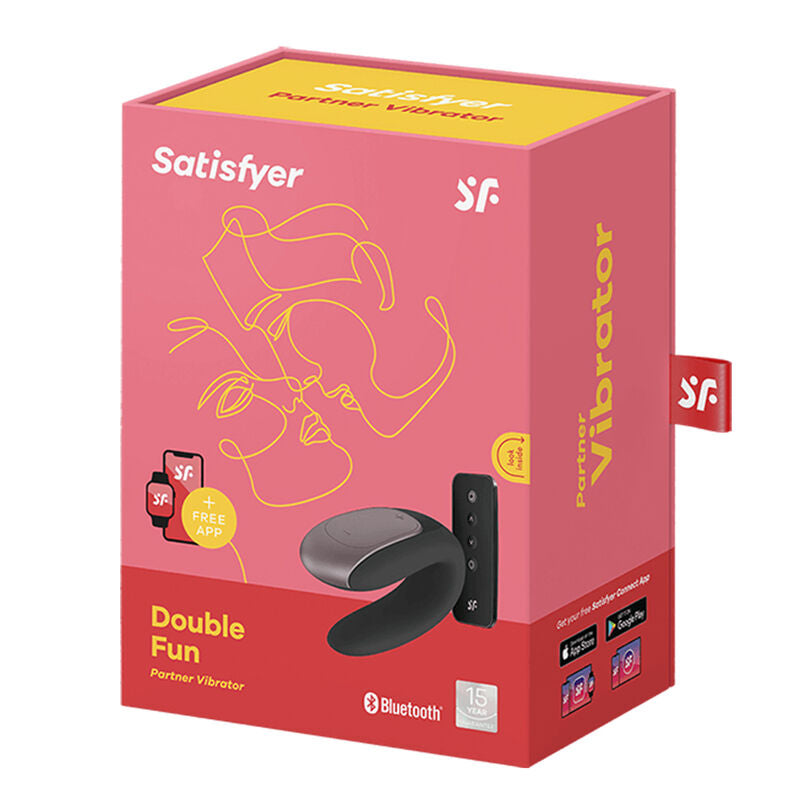 Satisfyer Double Fun Partner Vibrator i svart