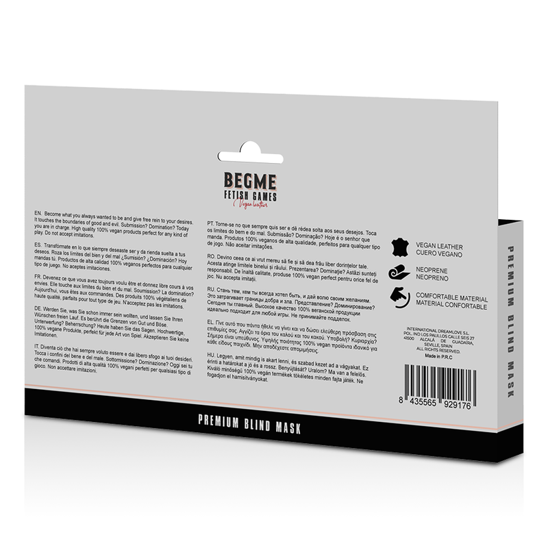 BEGME - BLACK EDITION PREMIUM BLIND MASK MED NEOPREN FODER
