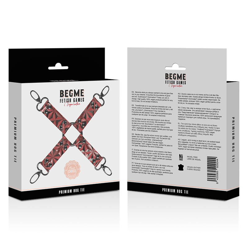 Begme vegansk läder hog tie för bondage