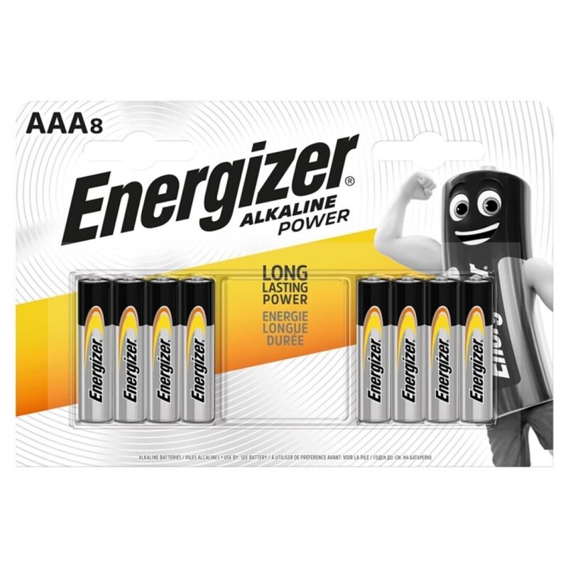 Energizer AAA alkaliska batterier 8-pack