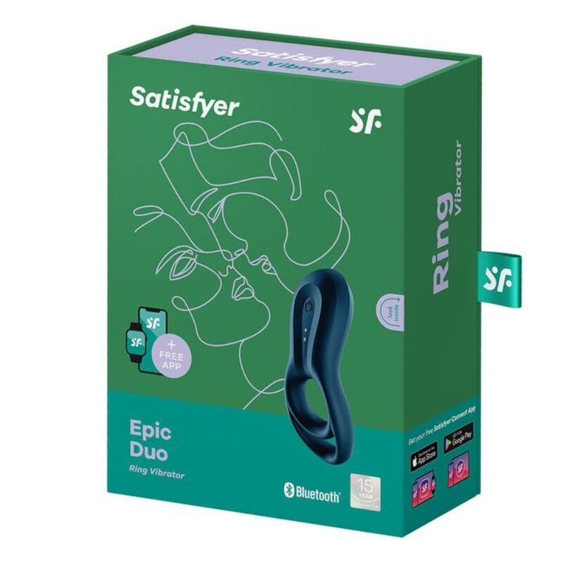 Satisfyer Epic Duo Ring Vibrator i blått