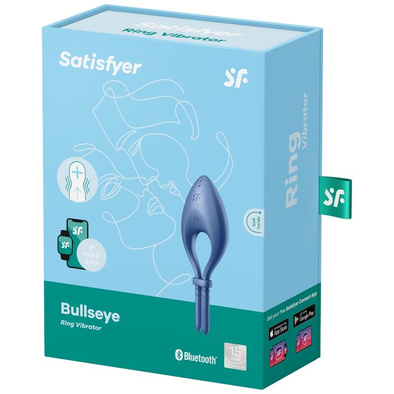 Satisfyer Bullseye Ring Vibrator App Blå