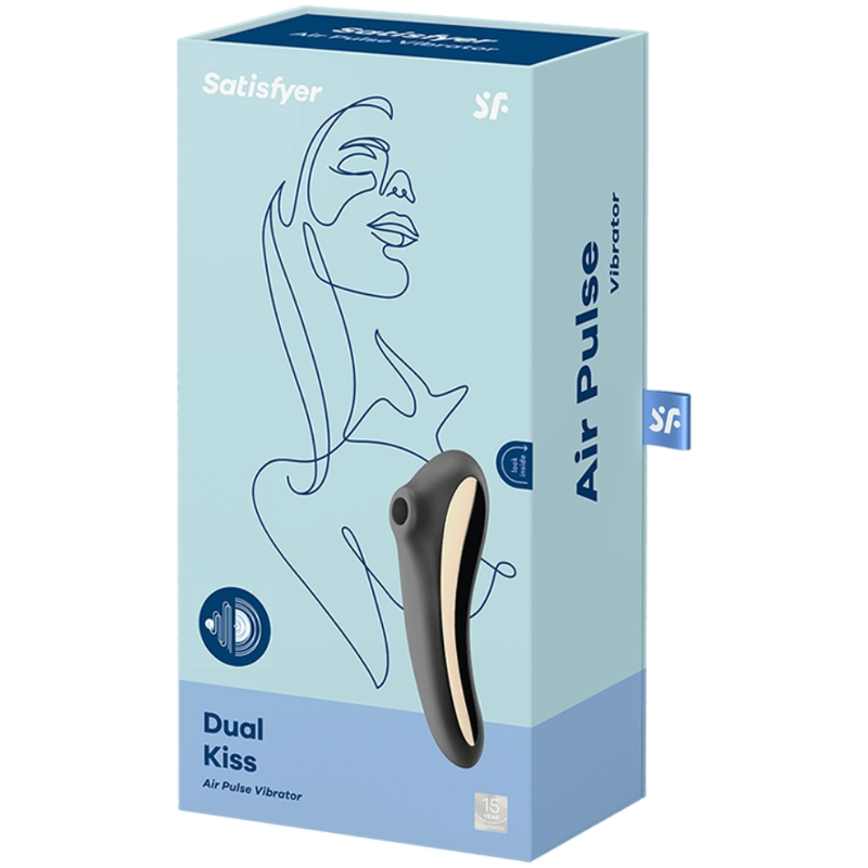 Satisfyer Dual Kiss Air Pulse Vibrator i svart