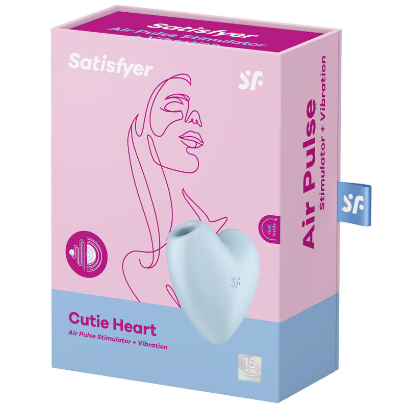 Satisfyer Cutie Heart Air Pulse Stimulator och Vibrator i blått