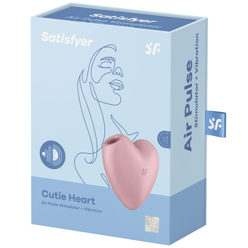 Satisfyer Cutie Heart Air Pulse Stimulator och vibrator i rosa