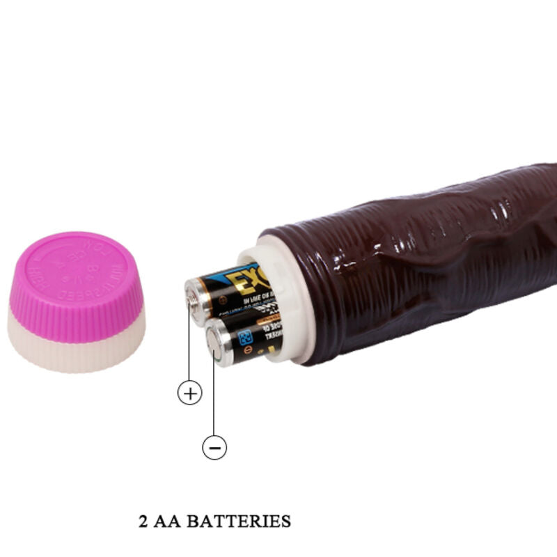 Brun vibrator 23 cm med realistiska ådror