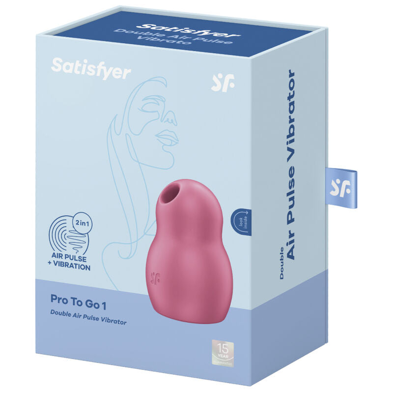 Satisfyer Pro To Go 1 dubbel luftpulsvibrator i röd färg