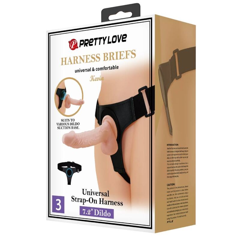 PRETTY LOVE selenbyxor med dildo Kevin 19 cm i naturlig färg