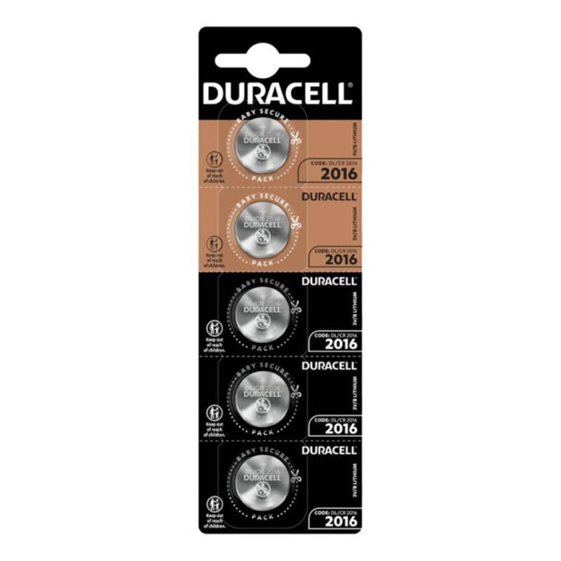 DURACELL CR2016 3V knappbatteri 5-pack