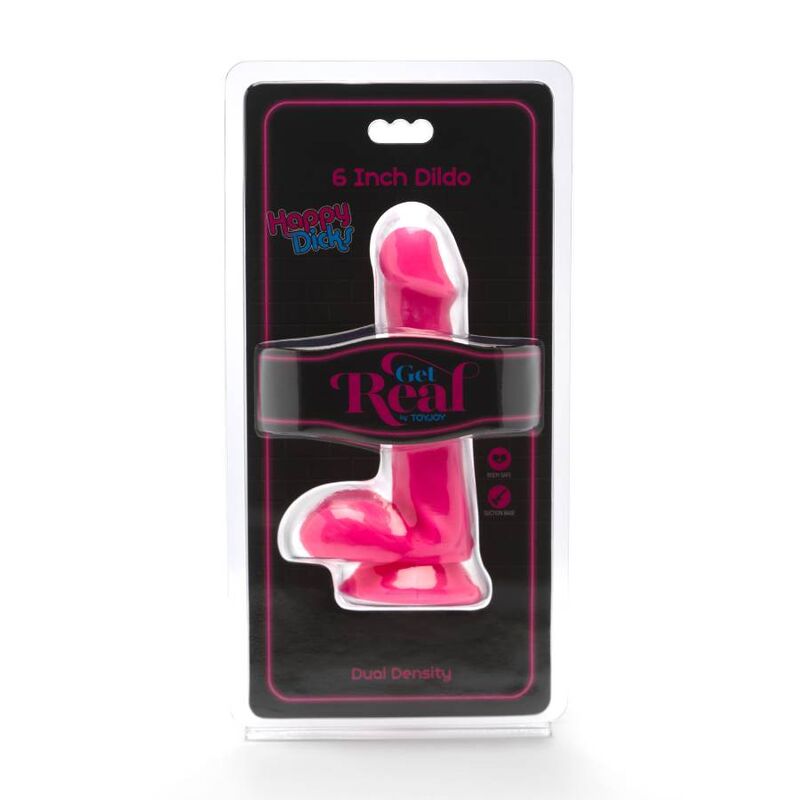 Happy Dicks dildo 12 cm med bollar i rosa