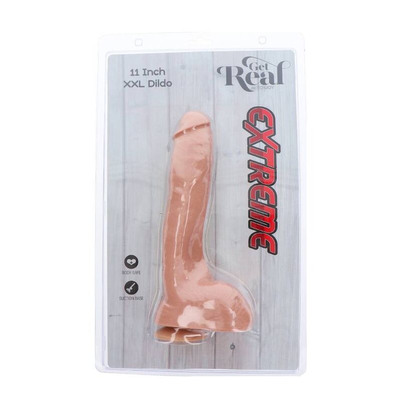 GET REAL Extreme XXL Dildo 28 cm i ljus hudton
