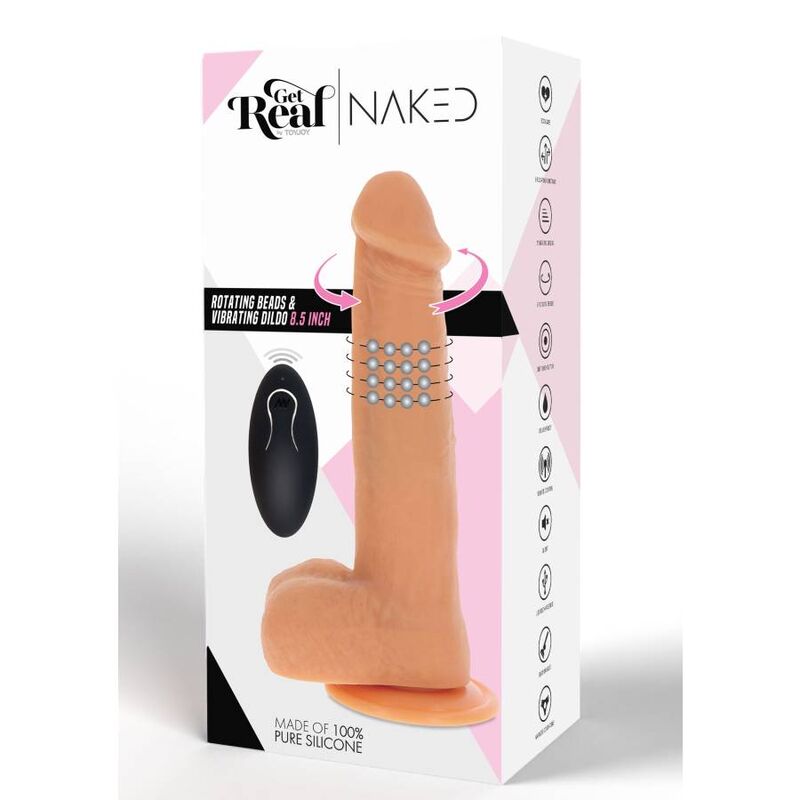 GET REAL - Dildo med roterande kulor och vibrationer