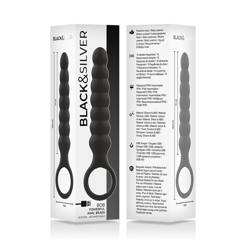 BLACK&SILVER Bob kraftfull silikon anal dilator