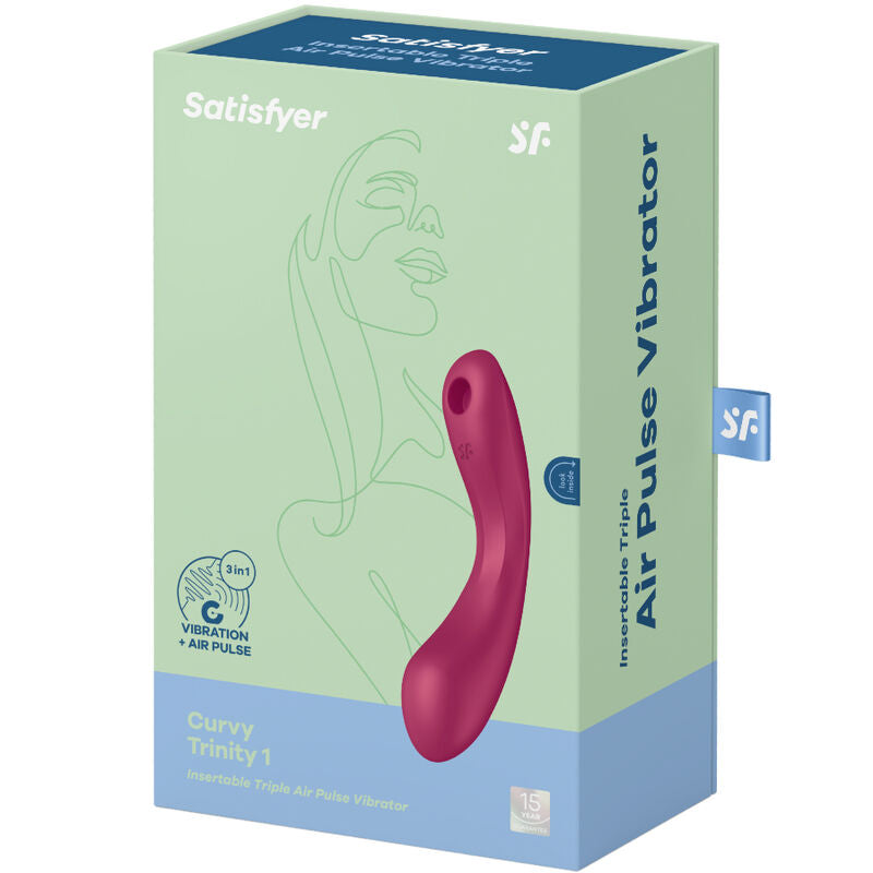 SATISFYER Curve Trinity 1 luftpulsvibrator i röd färg