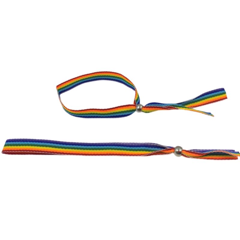 PRIDE - Armband med silverkulor och LGBT-flagga