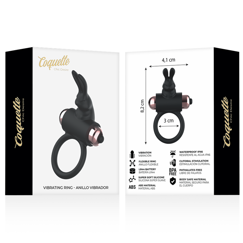 COQUETTE CHIC DESIRE - Penisring med vibrator svart/guld