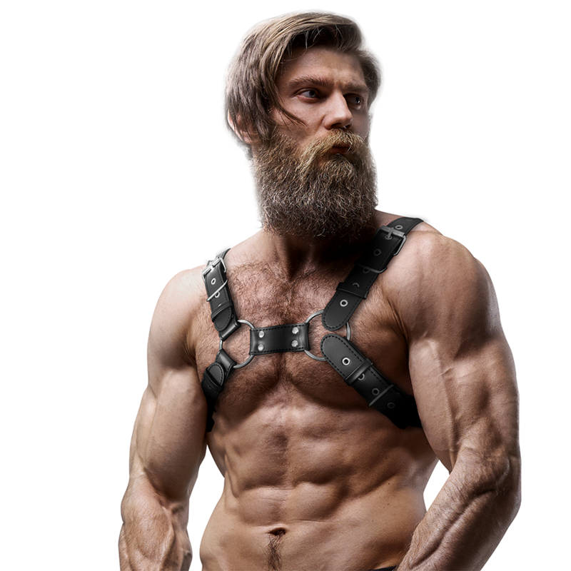 FETISH SUBMISSIVE ATTITUDE - MENS JUSTERBART ECO-LÄDER BRÖSTHARNES