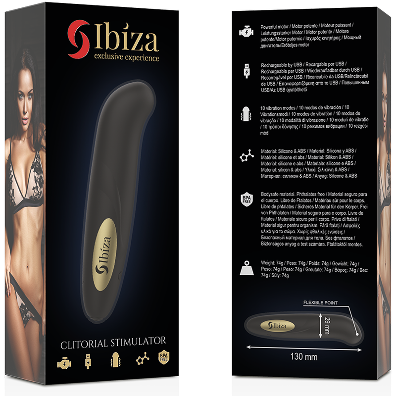 IBIZA klitorisstimulator med USB-laddning och 10 vibrationslägen