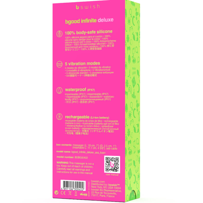 Bgood Infinite Deluxe vibrator i blå silikon