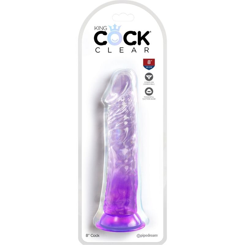 KING COCK - KLAR REALISTISK PENIS 19,7 CM LILA
