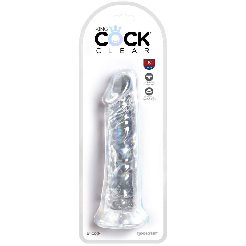 KING COCK - KLAR REALISTISK PENIS 19,7 CM TRANSPARENT