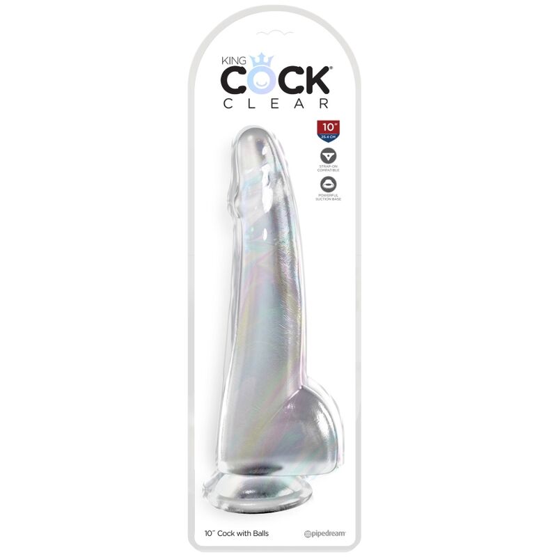 KING COCK klar dildo med testiklar 19 cm