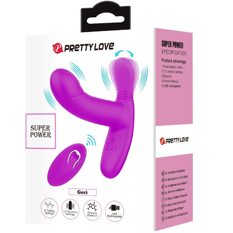 PRETTY LOVE - GERI KLITORISMASSAGER ROSA MED FJÄRRKONTROLL