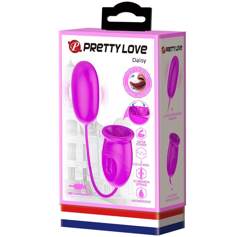PRETTY LOVE - DAISY DUAL EGG RECHARGEABLE VIBRATOR LILA