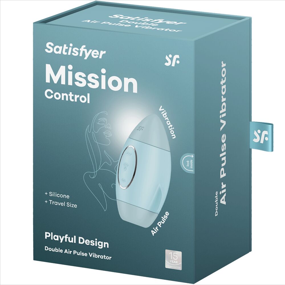 SATISFYER - MISSION CONTROL BLUE LITEN DUBBEL IMPULSVIBRATOR