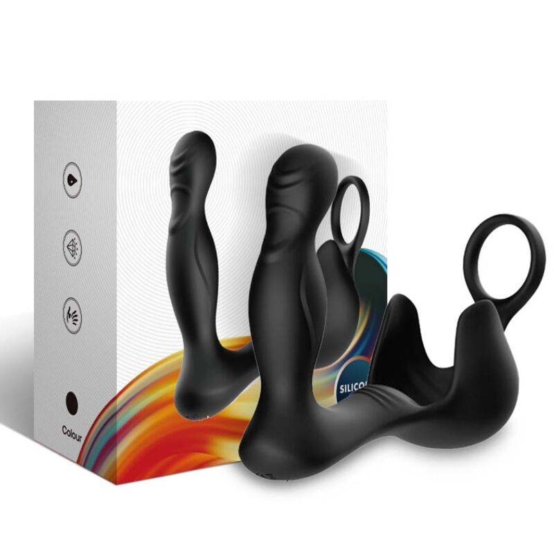 ARMONY - SURROUND VIBRATOR ANAL & STIMULATOR TESTICULOS & RING FJÄRRKONTROLL SVART
