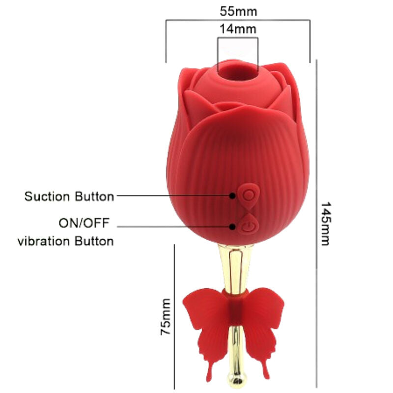 Armony Butterfly Flower vibrator i röd färg