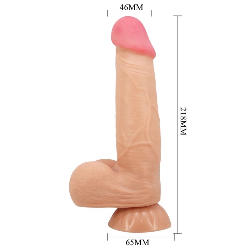 PRETTY LOVE - SLIDING SKIN SERIE REALISTISK DILDO MED SUCTION CUP OCH FJÄRRKONTROLL KÖTTFÄRGAD 21,8 CM