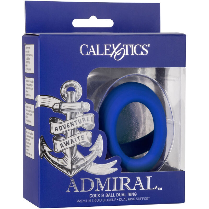 CalExotics Admiral Cock Ball Dual Ring i blått