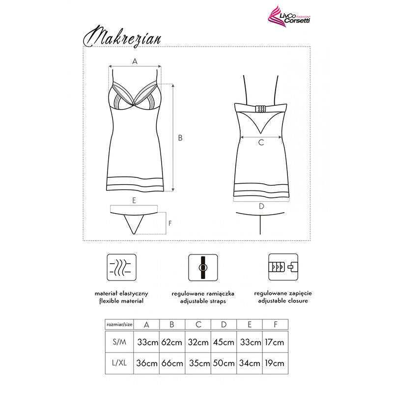 Livco Corsetti Fashion T-shirt och stringtrosa i svart