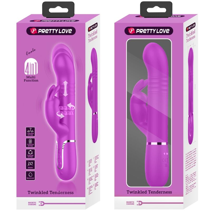 Pretty Love Coale Rabbit Vibrator i lila med pärlor