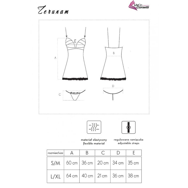 Zerunam Set Babydoll och Tanga i svart från Livco Corsetti Fashion