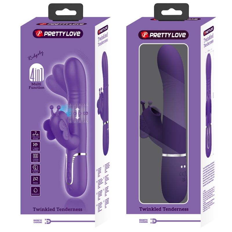 Pretty Love multifunktionell rabbit vibrator 4 i 1 lila