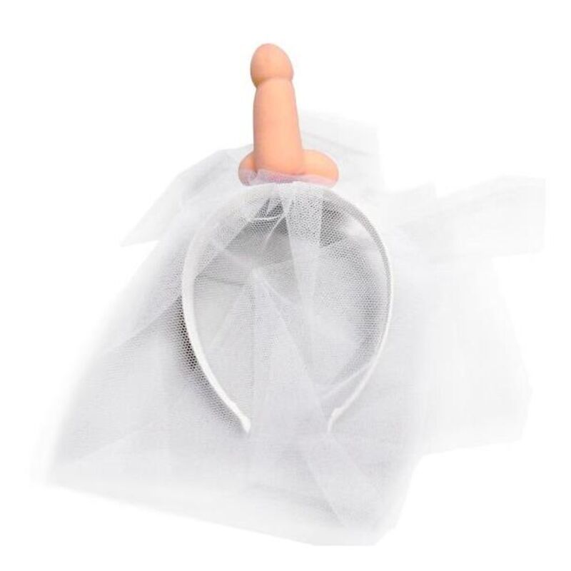 DIABLO PICANTE - Vitt brudslöja med penis