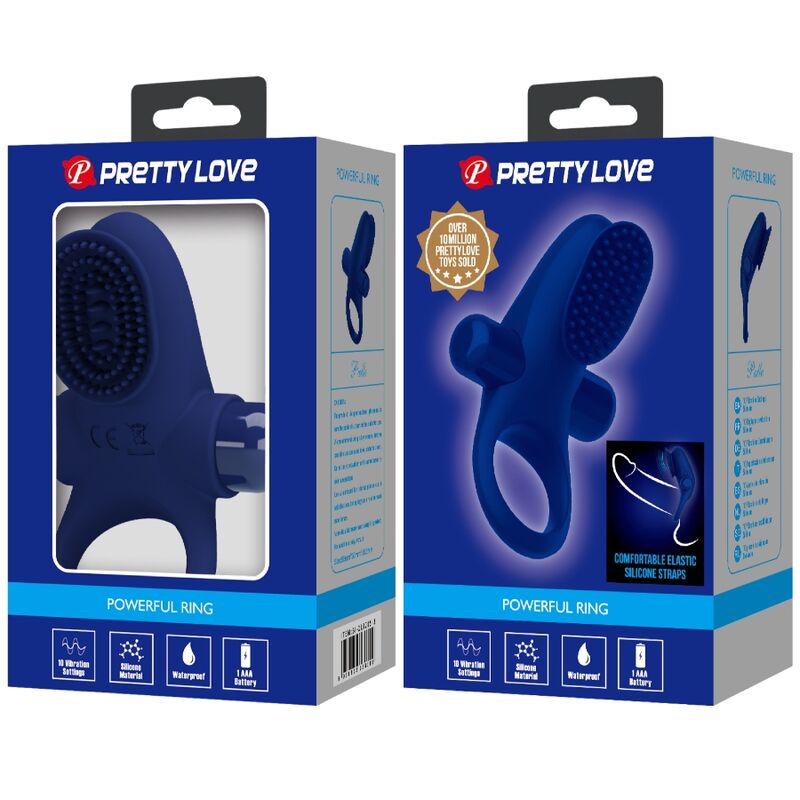 PRETTY LOVE Palle ring med vibration i blått