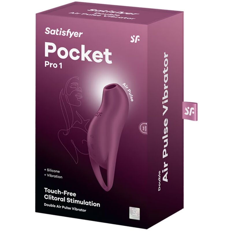 Satisfyer Pocket Pro 1 klitorisstimulator i garnet färg