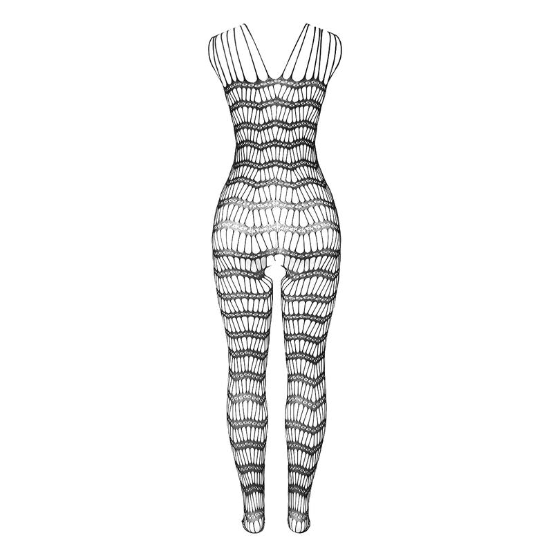 Sublime fishnet crotchless bodystocking med axelremmar svart