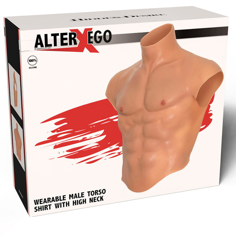 Silikon manlig torso T-shirt med abs från HIDDEN DESIRE