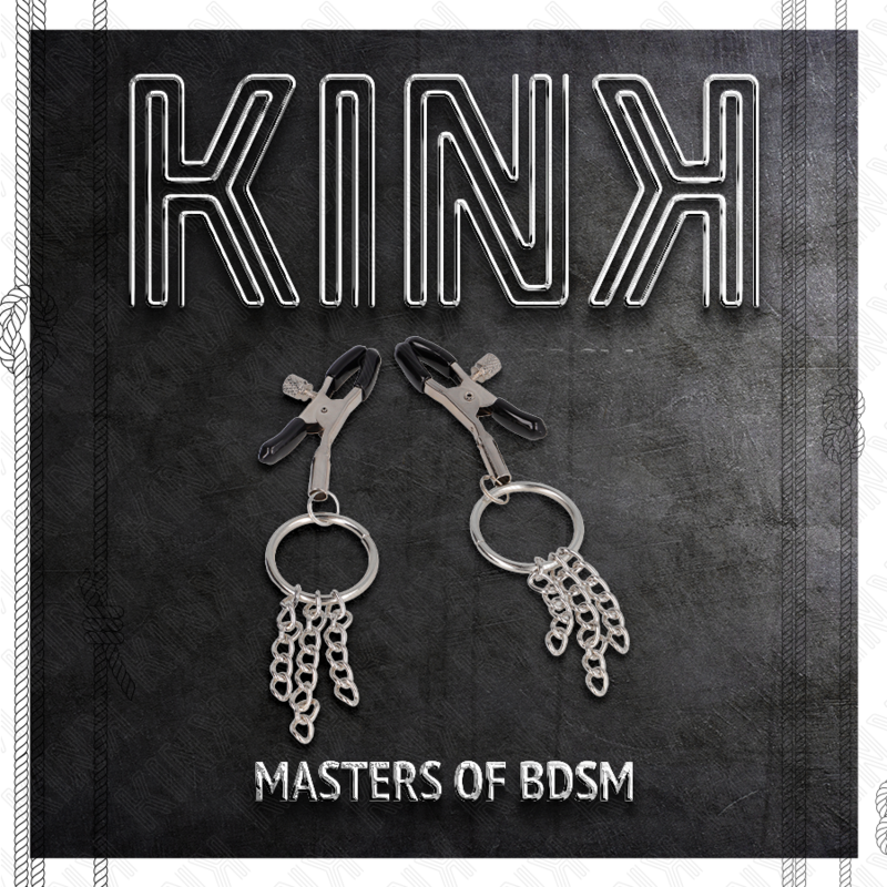 KINK - O RING NIPPLE CLAMP OCH LITEN KEDJA SILVER 6 CM