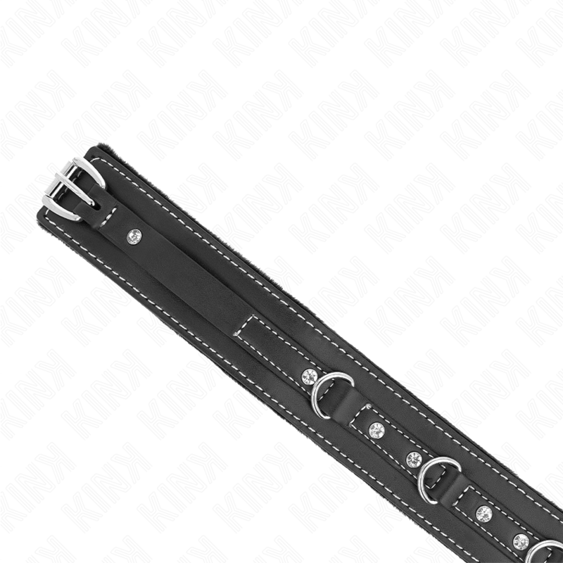 KINK - PVC-läderhalsband med bälte 105 cm