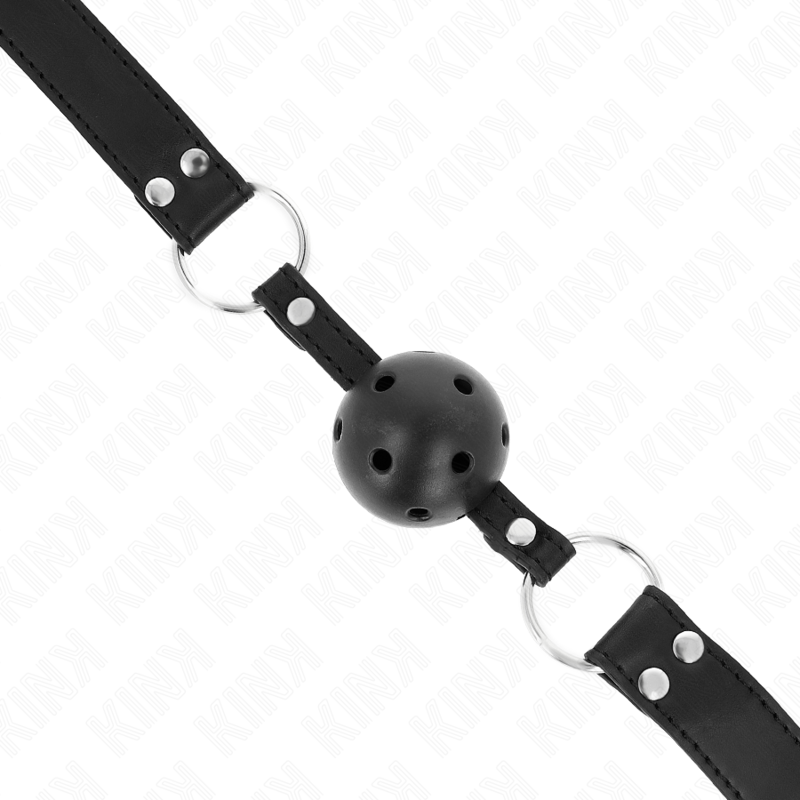 KINK - Andningsbar Boll 4 cm Gag med Dubbel Nitar Modell 1 Svart