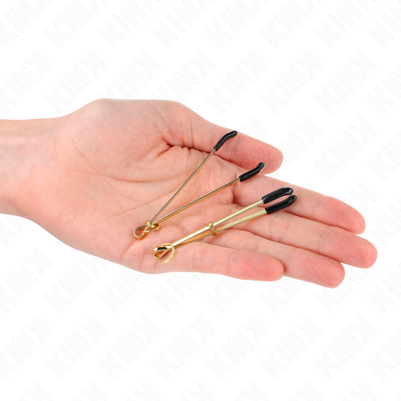 KINK nipple clamps i guld 7 cm