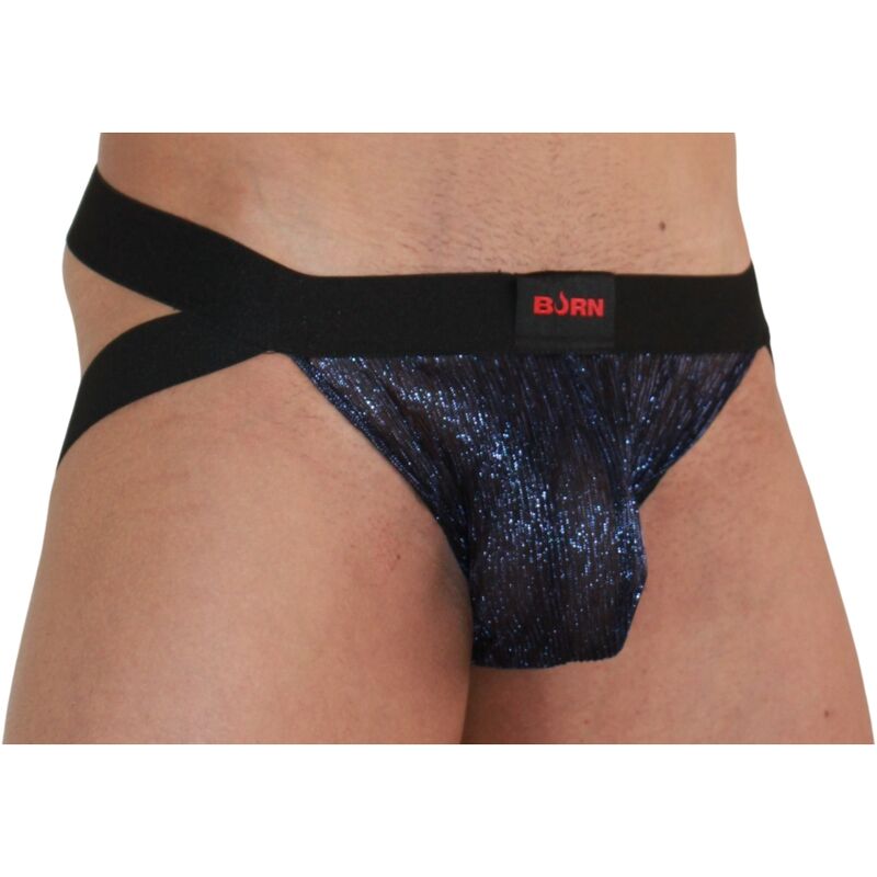 BURN JOCK SHINY BLUE/BLACK XL jockstrap