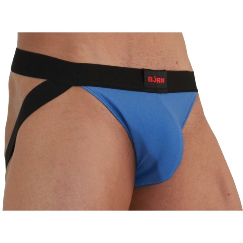 BURN JOCK Blue/Black XL jockstrap